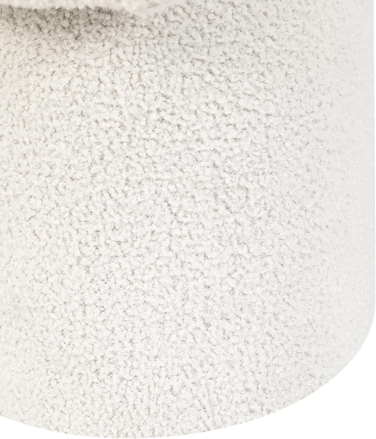 Homebeez Teddy Velvet Modern Round Ottoman, Small Footstool with Padded Seat, Upholstered Vanity Foot Rest Stool Chair for Entryway, Living Room, Bedroom, White