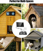20W Solar Powered Vent Fan with Monocrystalline Panel, Dual Blades Solar Ventilation Fan with Metal Shell, Waterproof Outdoor Exhaust Fans for Greenhouse Chicken Coop Shed Pet House