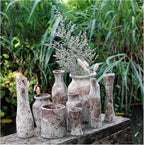 roro Handmade Rustic 7-Inch Brown Rustic Ceramic Vase - Antique Indoor Outdoor with an Elegant Classic -Shaped Design