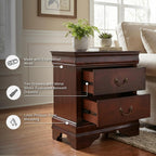 Signature Design by Ashley Alisdair 2 Drawer Nightstand, Reddish Brown | 21.63 in wide, Louis Philippe-style moulding, Metal slides beneath drawers, Antiqued bronze-tone pulls, Master bedroom use