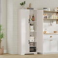 GAOMON Adjustable Shelf Storage Cabinet 60" Tall White, 2-Door Pantry with Shelves for Kitchen Organization, Bathroom Storage, Living Room