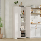 GAOMON Adjustable Shelf Storage Cabinet 60" Tall White, 2-Door Pantry with Shelves for Kitchen Organization, Bathroom Storage, Living Room