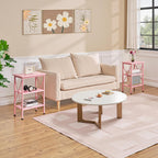 VECELO End Side Table Night Stand Set of 2,X-Design with Storage Shelf for Bedroom,Living Room,Pink