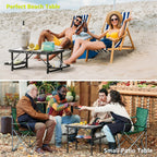 Titanker Small Camping Table Foldable 2ft, Folding Picnic Table with Side Racks & Net, Folding Camp Table Portable Beach Table, Car Camping Essentials, Sturdy Light Aluminum, Gift for Father Husband