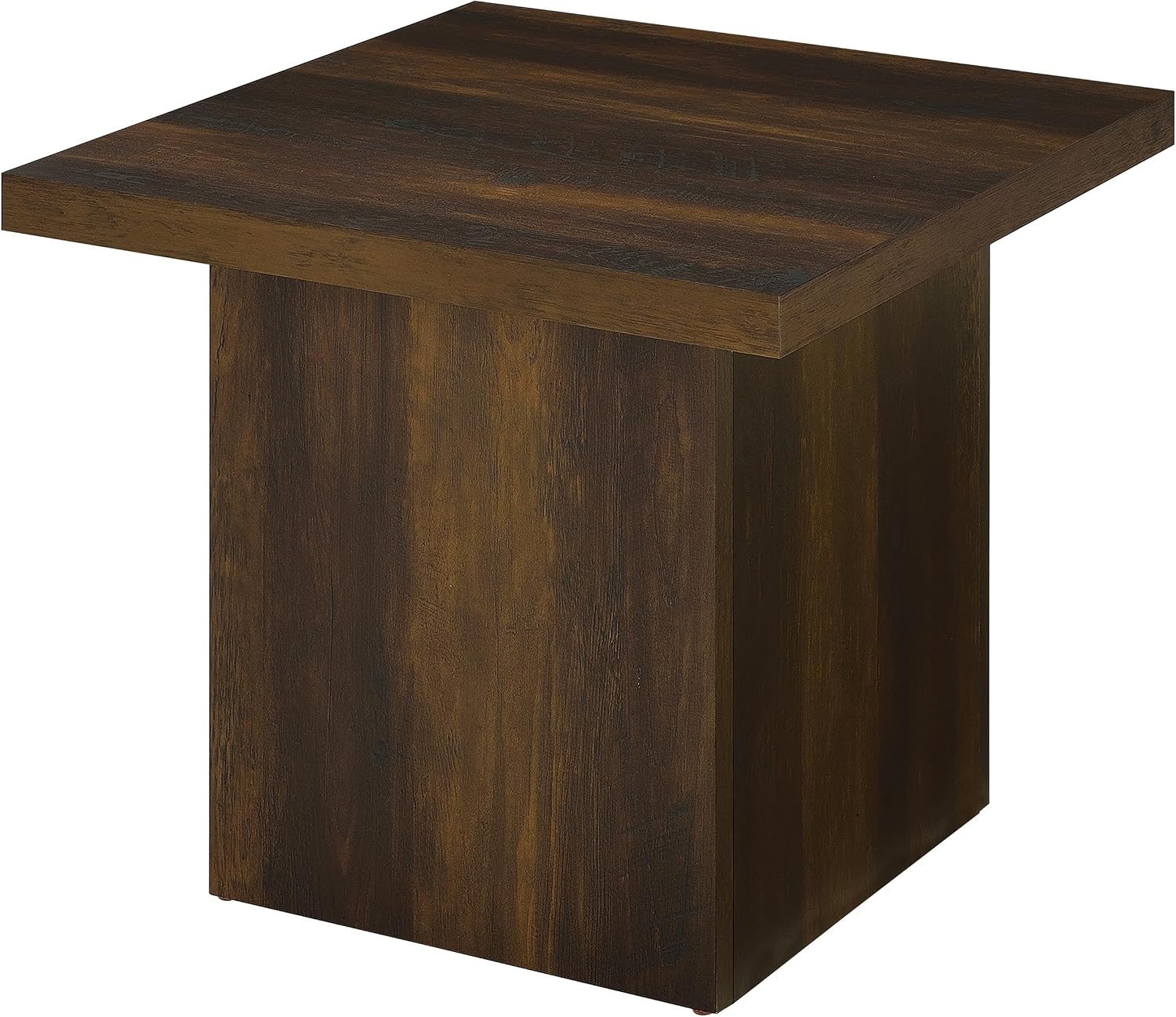 Coaster Home Furnishings - Devar - Wood - Square End Table with Thick Top, Plinth Base, and Blocky Frame - Living Room - 23.5-Inch - Dark Pine - 710887