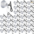 Macarrie 30 Pack 5.5 Inch Clamp Lamp Light with Aluminum Reflector, 6ft SPT-2 18awg Cord and Adjustable Stand Fixture E26 Socket, up to 150 Watt, with Bulb Guard