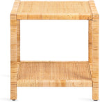 Kate and Laurel Rafina Coastal Rectangle Rattan Side Table, 22 x 14 x 24, Natural Brown, Transitional Boho Rectangular Woven Rattan End Table for Use as Living Room Decor Accent