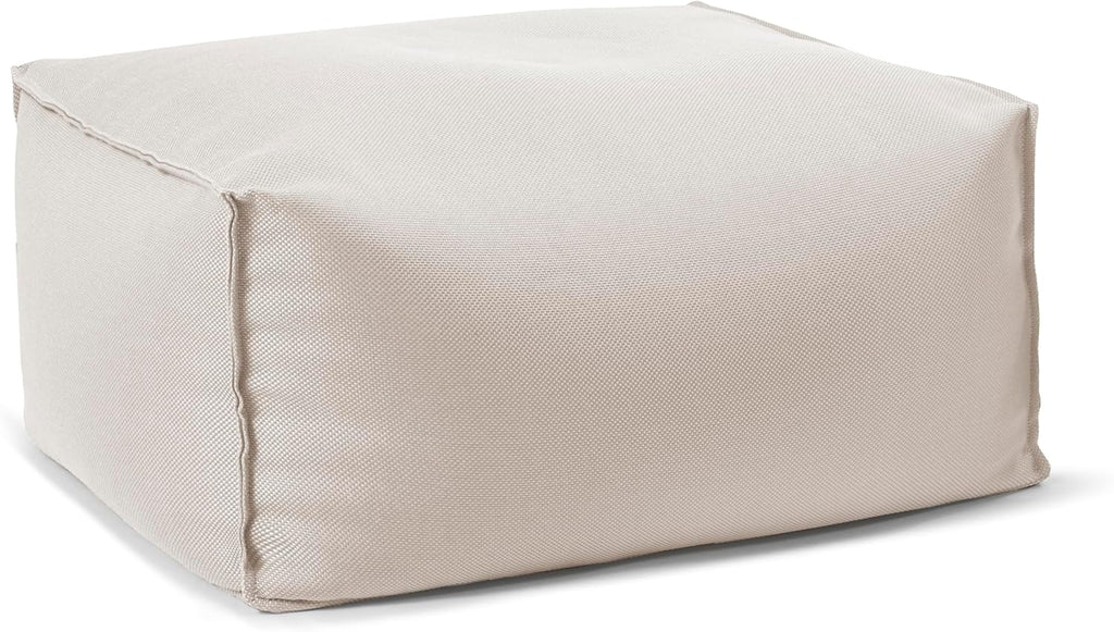 Gouchee Home Chamonix Outdoor/Indoor Ottoman Pouf Multi-Function Lounger Stool Footrest with Filling Beige