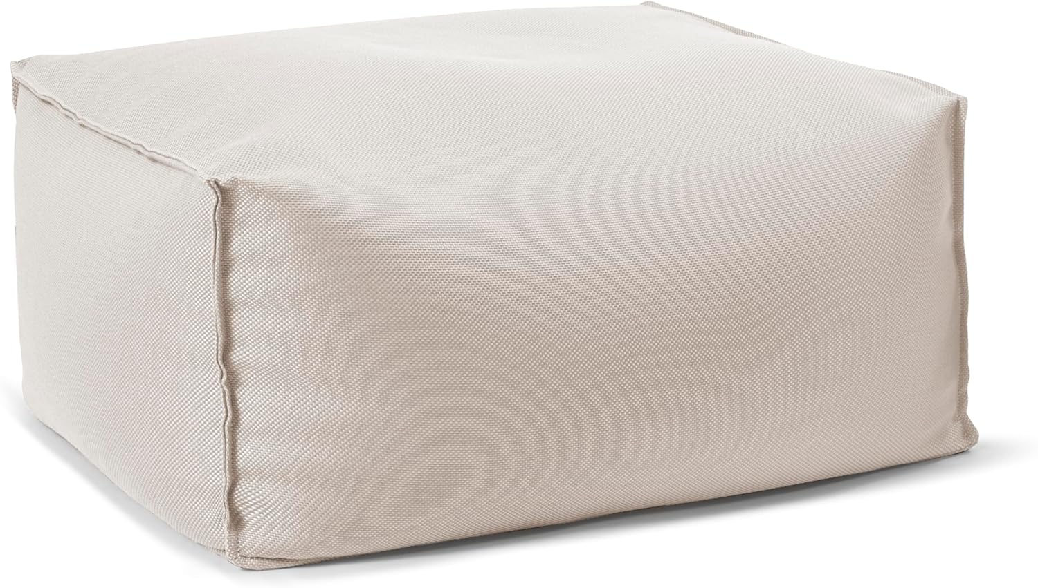 Gouchee Home Chamonix Outdoor/Indoor Ottoman Pouf Multi-Function Lounger Stool Footrest with Filling Beige