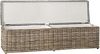 SAFAVIEH Furniture - Caius Rattan Trunk - Grey - Rattan - Coastal Woven Design - Ideal for Living Room, Entryway, Bedroom, 63" W x 18.1" D x 18.7" H - Fully Assembled (SEA7017A)