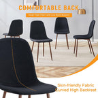 Round Dining Table Set for 4, Round Kitchen Dining Table and Chairs Set for 4,46.5" Modern Dining Room Table Set for 4 with Upholstered Chairs for Small Space Kitchen Office Cafe Apartment
