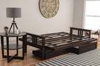 Kodiak Furniture Monterey Queen-size Futon, Storage Drawers, Espresso Finish with Oregon Trail Java Mattress