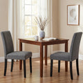 Modern Fabric Dining Chairs,Elegant Design Kitchen & Dining Room Chairs with High Back for Home Dining Space (Gray, Set of 2)
