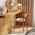 100% Solid Wood Dining Room Chairs - Practical Kitchen Chairs - Wood Chair for Dining Room, Kitchen (1, Natural Wood Grey Cushion)