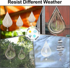 Wind Spinners, 2× 3D Stainless Steel Outdoor Hanging Wind Spinner, 2× Metal Pendants and 3× 360° Rotating Hooks with Wirerope, Reflective Decor for Outside Yard and Garden (Shape No.1)