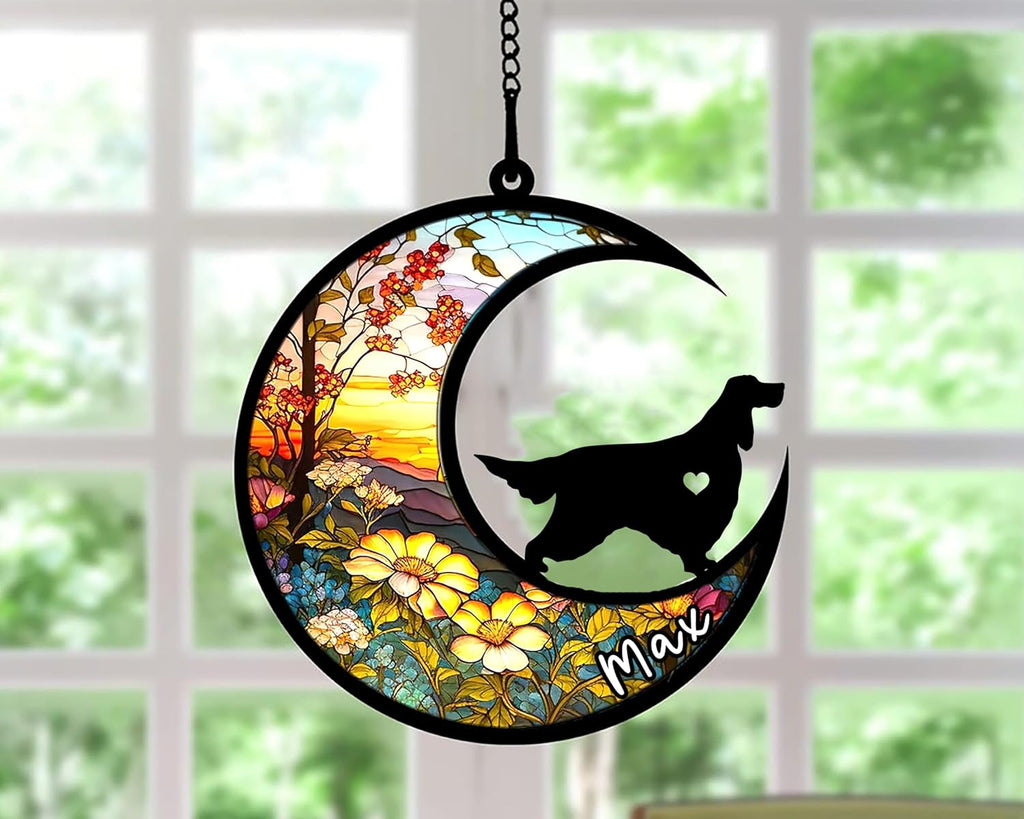 Personalized Dog Memorial, Custom Name Gordon Setter Dog Christmas Ornament with Name, Custom Breeds, Pet Loss Light Catcher, Gifts for Lovers Loss of Pet Sympathy on Mothers Day Christmas