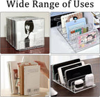 Philbinden 2 Pcs Clear Acrylic CD Holder, DVD/CD Display Rack & CD Storage Box & Vinyl Record Storage Stand Holds up to 14 Standard CD Cases for Media Shelf Storage and Organization