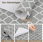 OcePor Non-Adhesive Drawer and Shelf Liner 17.5IN x 20FT，Non Slip Cabinet and Cupboard Liner, Kitchen Cabinet Liners for Shelves, Waterproof Drawer Shelf Liners for Cabinets/Bathroom Cupboard