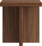 Henn&Hart 22" Scandinavian Wooden Square End Table, Side Table, Nightstand with X-Base for Living Room, Office, Family Room, or Bedroom, Medium Walnut