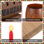 10 Pieces Kwanzaa Kinara Set Wooden Kwanzaa Candle Holder Kwanzaa Celebration Decorations