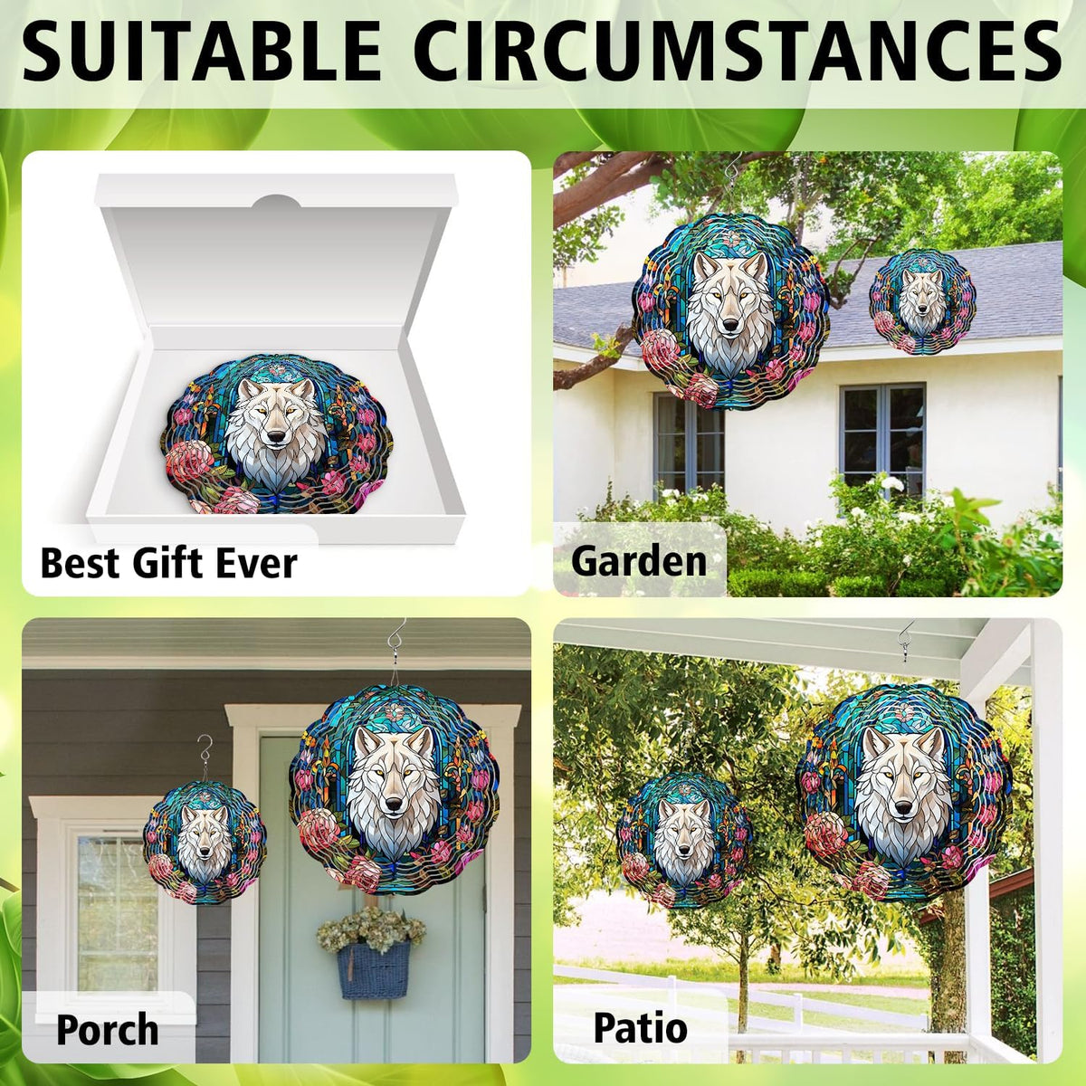 Wolf Wind Spinner - Unique 3D Hanging Wind Spinner for Yard and Garden