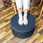 Outdoor Ottoman Outdoor Ottomans for Patio 20x12 Inches Modern Lightweight Foam Stuffed Pouf Outdoor Footstool Footrest Foot Stool Waterproof (Navy Blue)