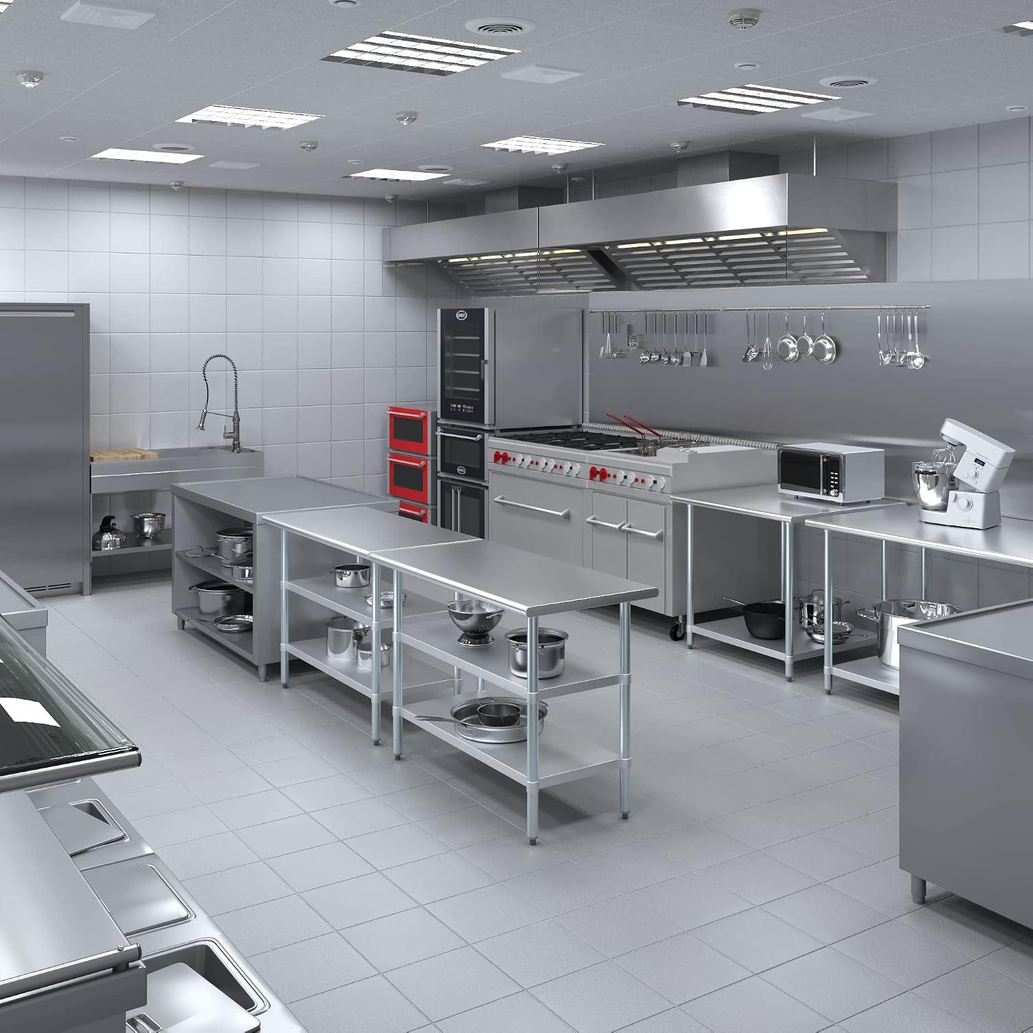 Stainless Steel Table + Add Casters | Choose from 43 Sizes | NSF Metal Work Table for Kitchen Prep Utility | Commercial and Residential Applications.