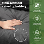 Vongrasig Futon Sofa Bed Velvet Futon Couch with Adjustable Backrest, Small Convertible Folding Sleeper Sofa Bed, Modern Loveseat for Living Room, Bedroom and Small Space, (Gray)