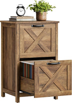 VASAGLE File Cabinet, 2-Drawer Filing Cabinet for Home Office, Modern Farmhouse, Adjustable Hanging Rail for A4 Letter Files, Printer Stand, Study Bedroom, Honey Brown UOFC086KB01S