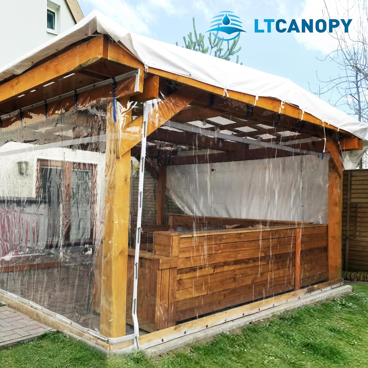 Clear Tarp 8 x12FT, 20 Mil Clear Vinyl Tarp, Small Cover Plastic Sheeting with Grommets, Double-Stitched Reinforced Edges, Heavy Duty Tarps Waterproof and Tearproof