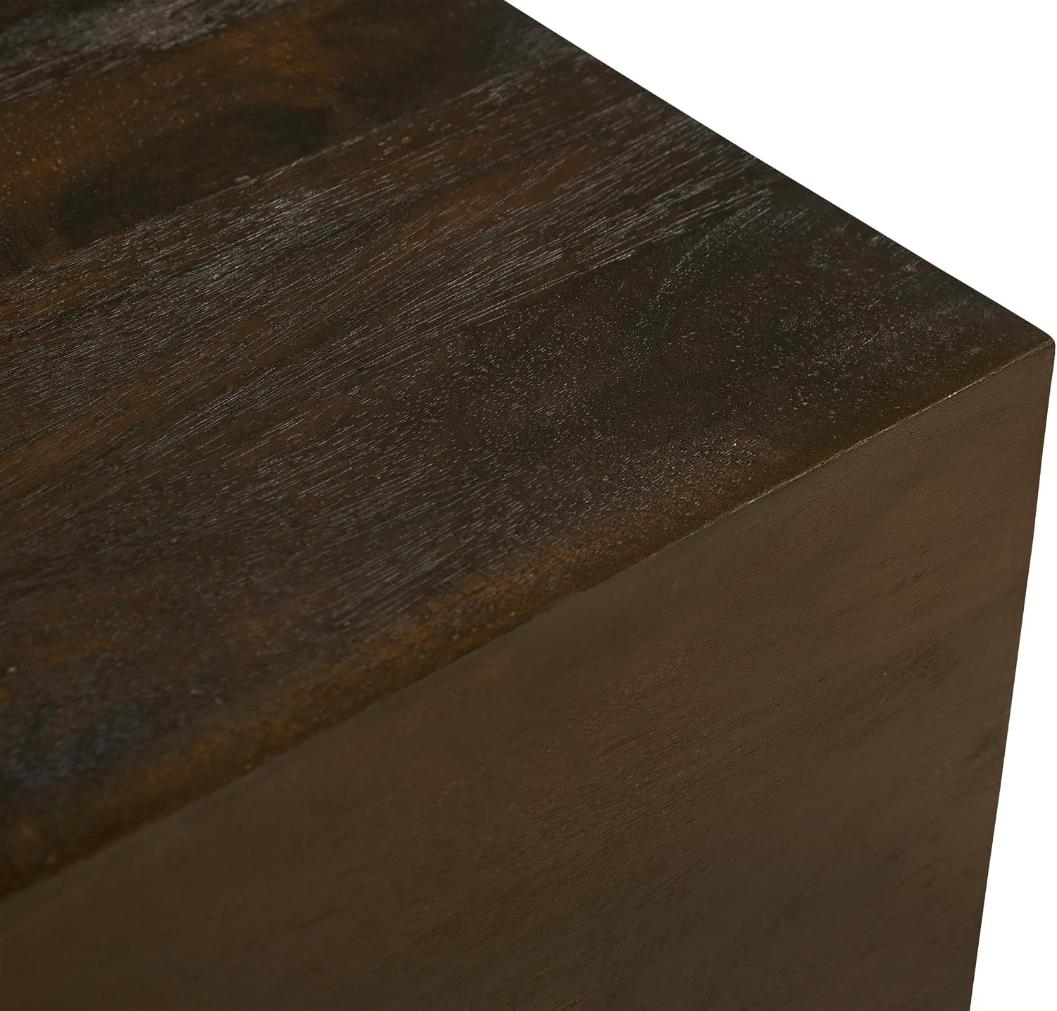 Flagstaff Square Side Table in Modern Barista Brown Finish on Solid Wood