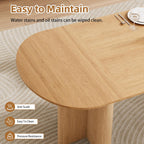 78.75" Oval Oak Dining Table for 6-8 Person, Modern Farmhouse Kitchen Table with Sturdy Legs, Wood Dinner Table for Dining Room Kitchen Living Room, Natural Oak