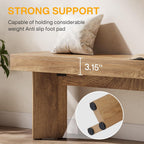 Tribesigns 47" Wooden Entryway Bench, Farmhouse Indoor End of Bed Bench, Long Table Benches Seat for Bedroom, Hallway, Foyer, End of Bed (Rustic Brown)