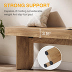 Tribesigns Wooden Entryway Bench, 47" Farmhouse Indoor End of Bed Bench, Long Dining Benches Seat for Bedroom, Dining Room, Hallway, Foyer (Rustic Brown)