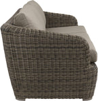 CHITA Patio Wicker 3-Seater Sofa with Removable Cushion, Backyard Rattan Chair for Sunrooms, Patios, Decks, Fully Assembled