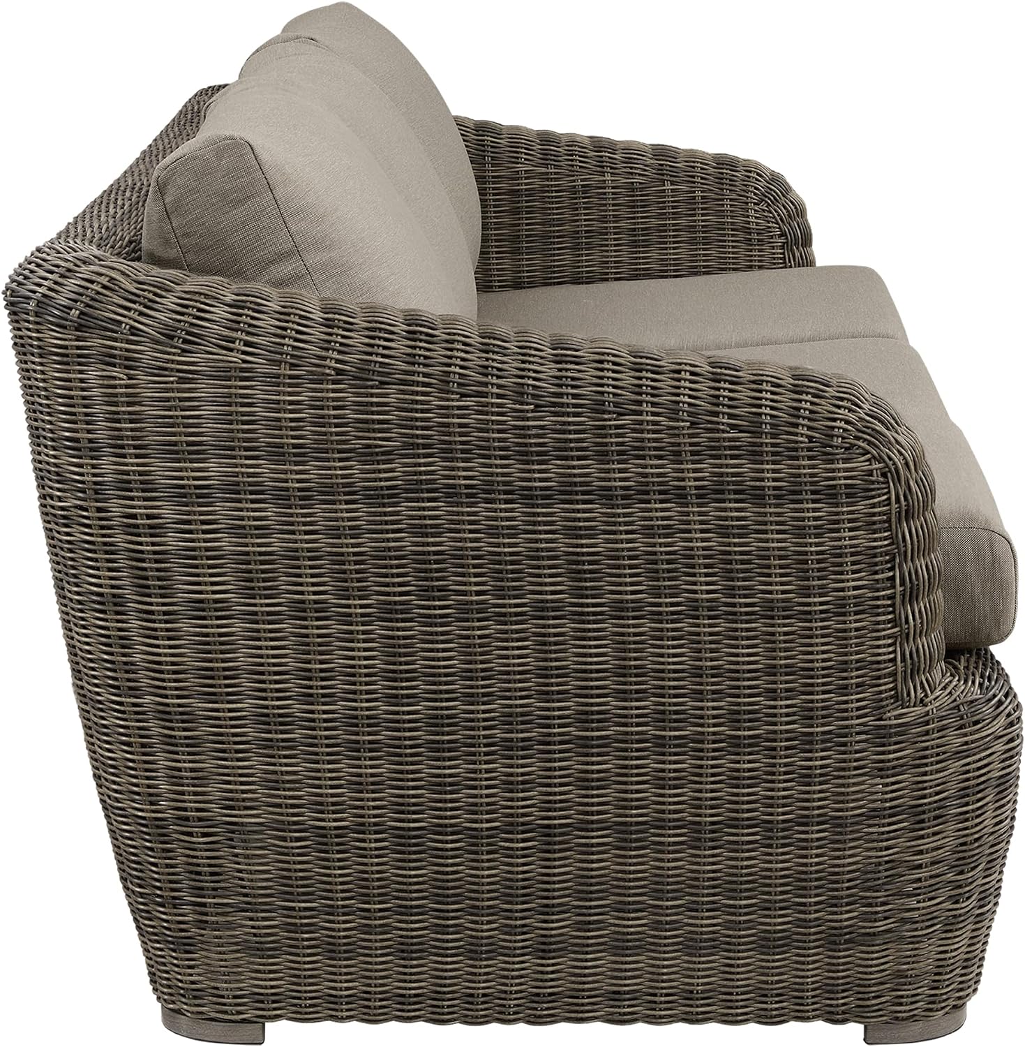 CHITA Patio Wicker 3-Seater Sofa with Removable Cushion, Backyard Rattan Chair for Sunrooms, Patios, Decks, Fully Assembled