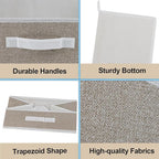 6 Pack Closet Storage Bins for Shelves, Shelf Baskets for Organization,Closet Organizers and Storage,Trapezoid Storage Bin Closet Shelf Organizer for Clothes,Toys,Towel,Book,Baby Clothing (6PC-Coffee)