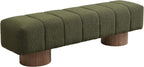 Christopher Knight Home Manila 64" Boucle Dining Bench, Upholstered Ottoman Bench, Rectangular Dining Seat, Spacious Seating, Long Footstool for Living Room Dining Room, No Assembly Needed, Green