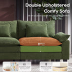 URRED Oversized Modular Sectional Sofa，Solid Green：157" U Shaped | Modern Comfy Cloud Couch with Movable Ottoman and Pillow, Deep Seat Couches for Living Room, Bedroom or Apartment