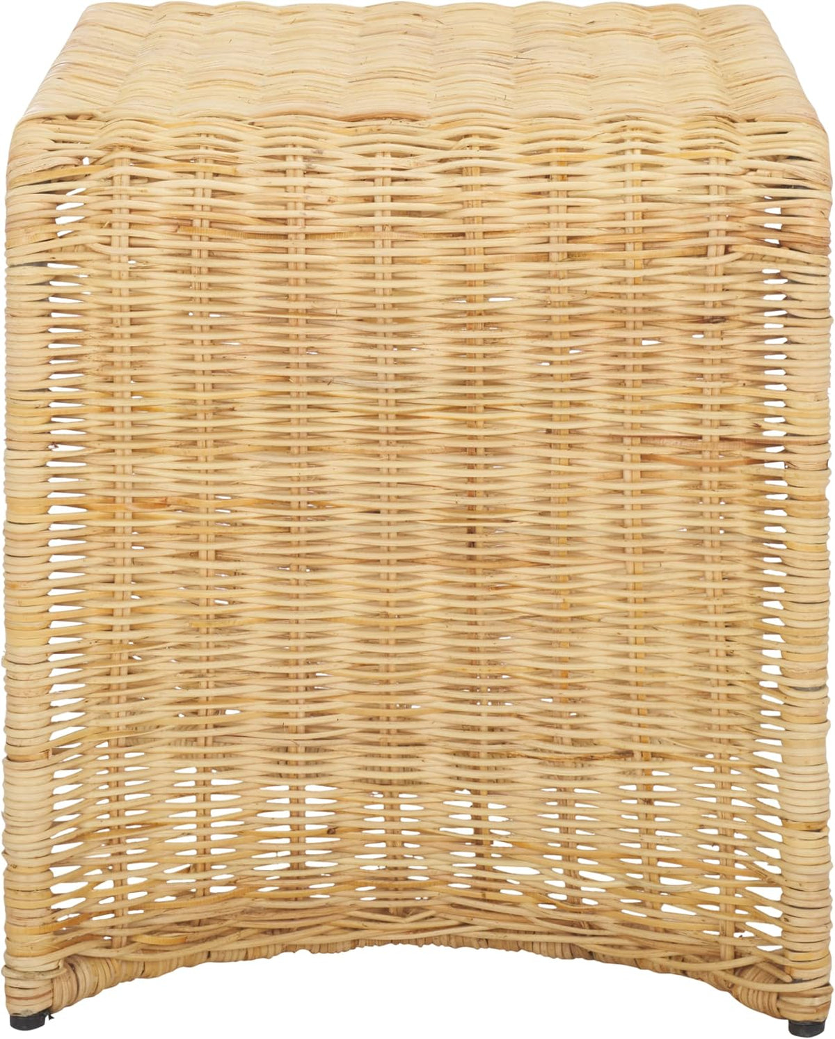 SAFAVIEH Home Collection - Zendy Light Natural Rattan Accent Table, Coastal Waterfall Silhouette, Fully Assembled (ACC6508A)