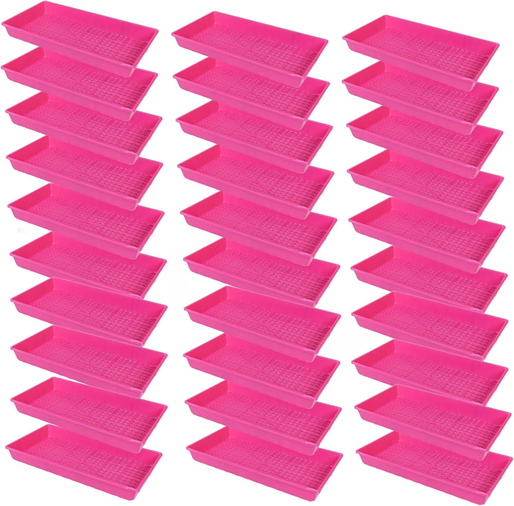 SUNPACK 10" x 20" Heavy Duty Mesh Plastic Seed Starting Tray, Magenta, 2.3" (Pack of 30) - Ensures Water Drainage and Aeration, Perfect for Greenhouses or Indoor Gardening