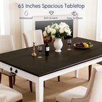 Hokway Dining Table for 4-6, 64 Inch Rectangular Solid Wood Kitchen Table, Modern Farmhouse Dinner Table for Dining Room, Kitchen, Living Room