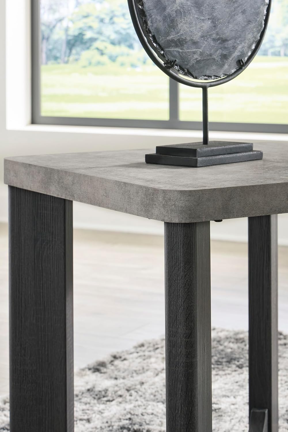GTU Furniture Contemporary MDF Square 3-Piece Coffee Table Set, Cocktail Table with 2 Matching End Tables, Two-Tone Gray Finish for Living Room