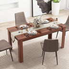 GOFLAME Dining Table for 4-6 People, 63” Modern Kitchen Table with L-Shaped Legs, 330 lbs Weight Capacity, Large Wooden Rectangular Dinner Table for Dining Room, Living Room (Walnut)