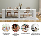 Transformer Table, Extendable Dining Table for 2-12 People, Marble White