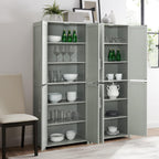 Crosley Furniture Savannah 2-Piece Pantry Storage Cabinet Set with Shelves, Kitchen, Dining, or Laundry Room, Gray