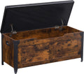 GAOMON 39.4" Storage Chest, Storage Bench with Safety Hinge | Farmhouse Style Wooden Trunk Chest for Entryway, Bedroom, Living Room, Rustic Brown
