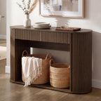 CHITA 47-Inch Fluted Console Table with 2 Drawers，Farmhouse Entryway Table for Behind Couch for Living Room, Hallway, Foyer, Entrance,Walnut