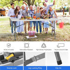 4 Pack Foldable Table 6ft, Plastic Folding Table, Portable Heavy Duty Dining Table with Lock Function & Carrying Handle, Outdoor Indoor Foldable White Table for Camping Party Picnic