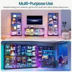 Lvifur 10-Tier Glass Display Cabinet with RGB Light and Motion Sensor,Black